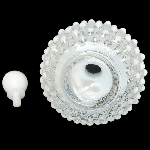VTG FENTON OPALESCENT HOBNAIL PERFUME BOTTLE STOPPER Decanter White Milk Glass - Picture 5 of 10